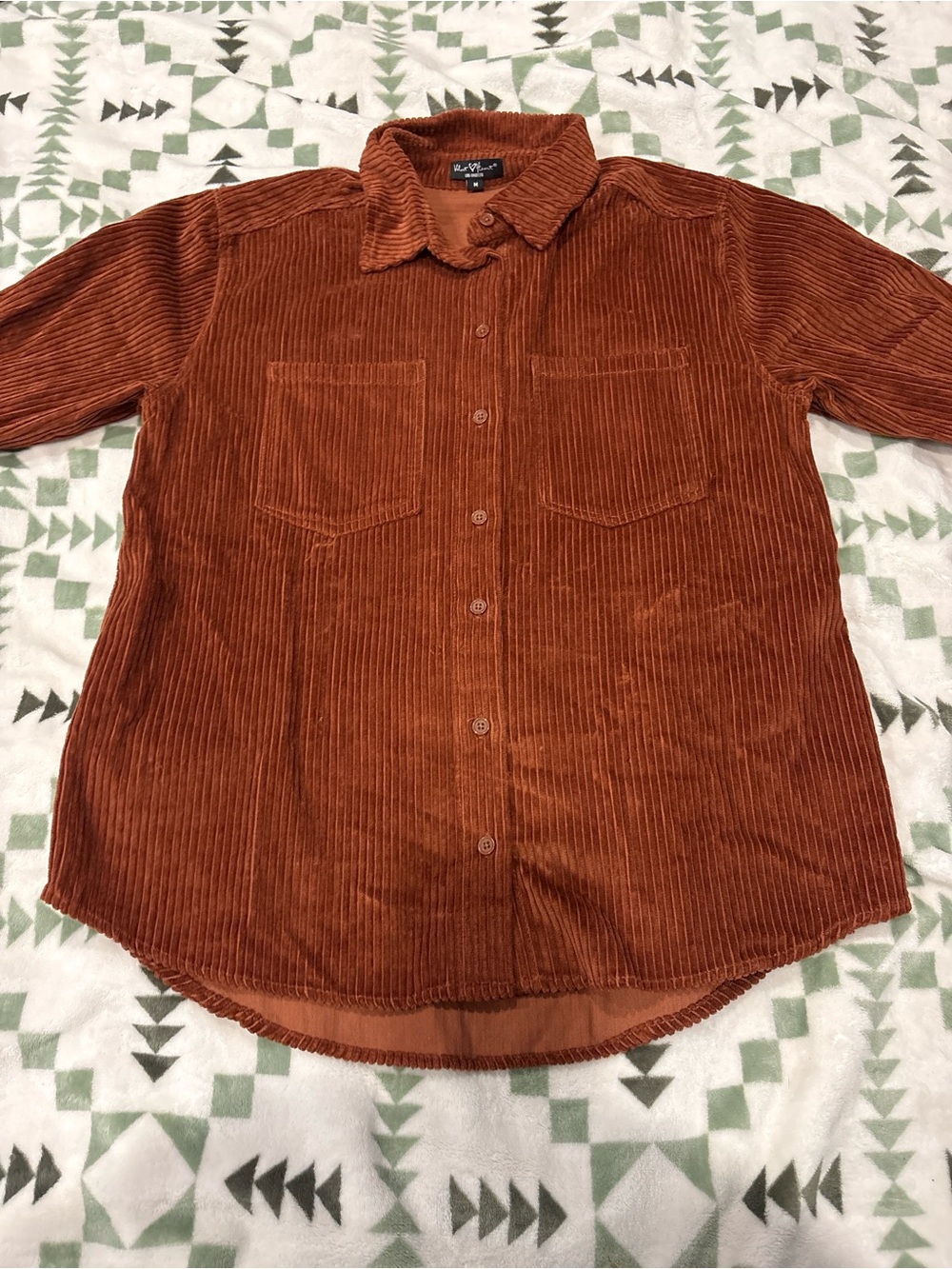Velvet heart Corduroy Button-Down Shirt in Rust